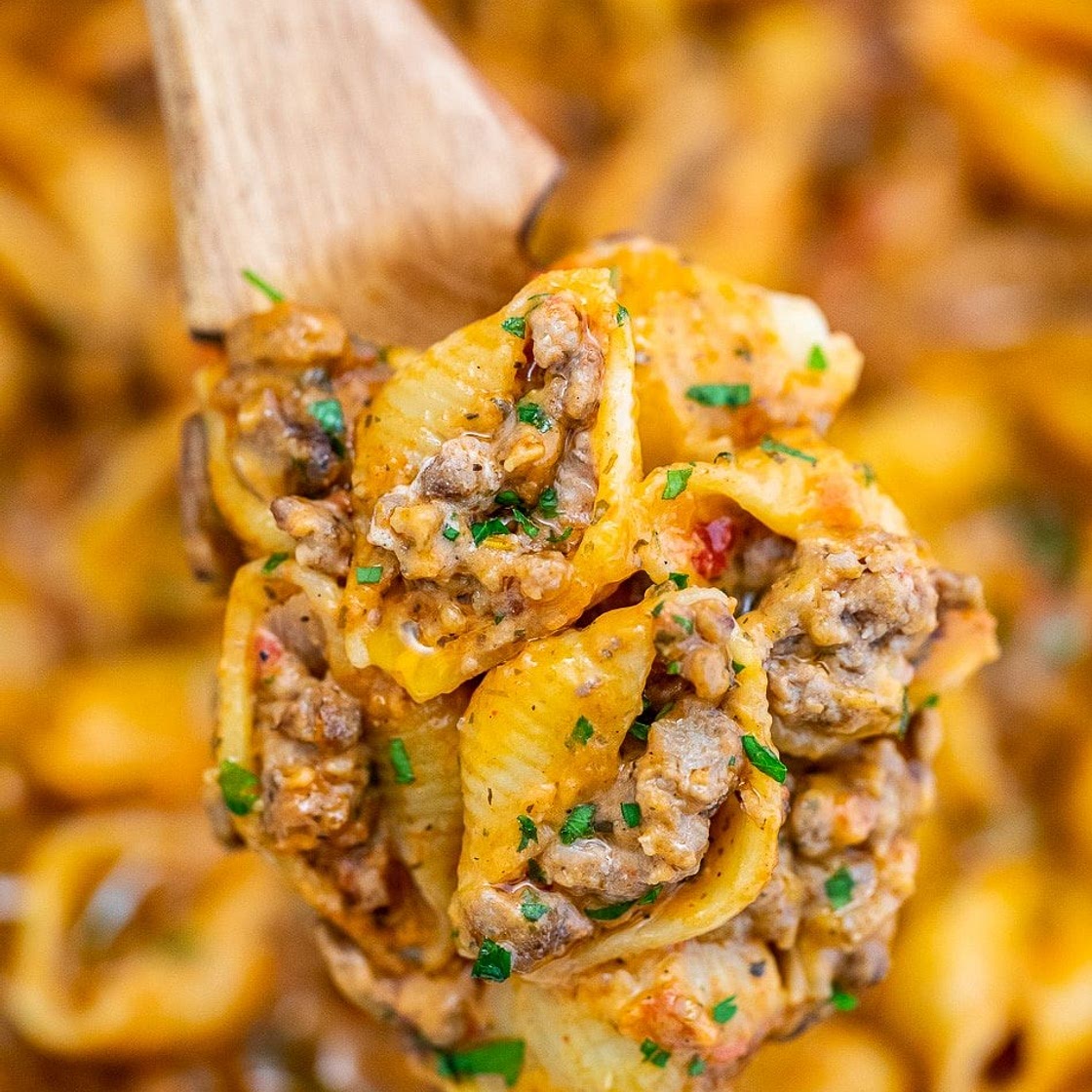 Creamy Beef and Shells