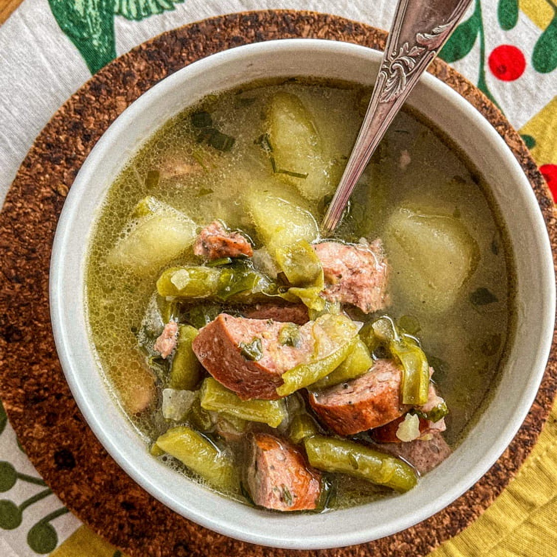 Bavarian Green Beans and Sausage Soup