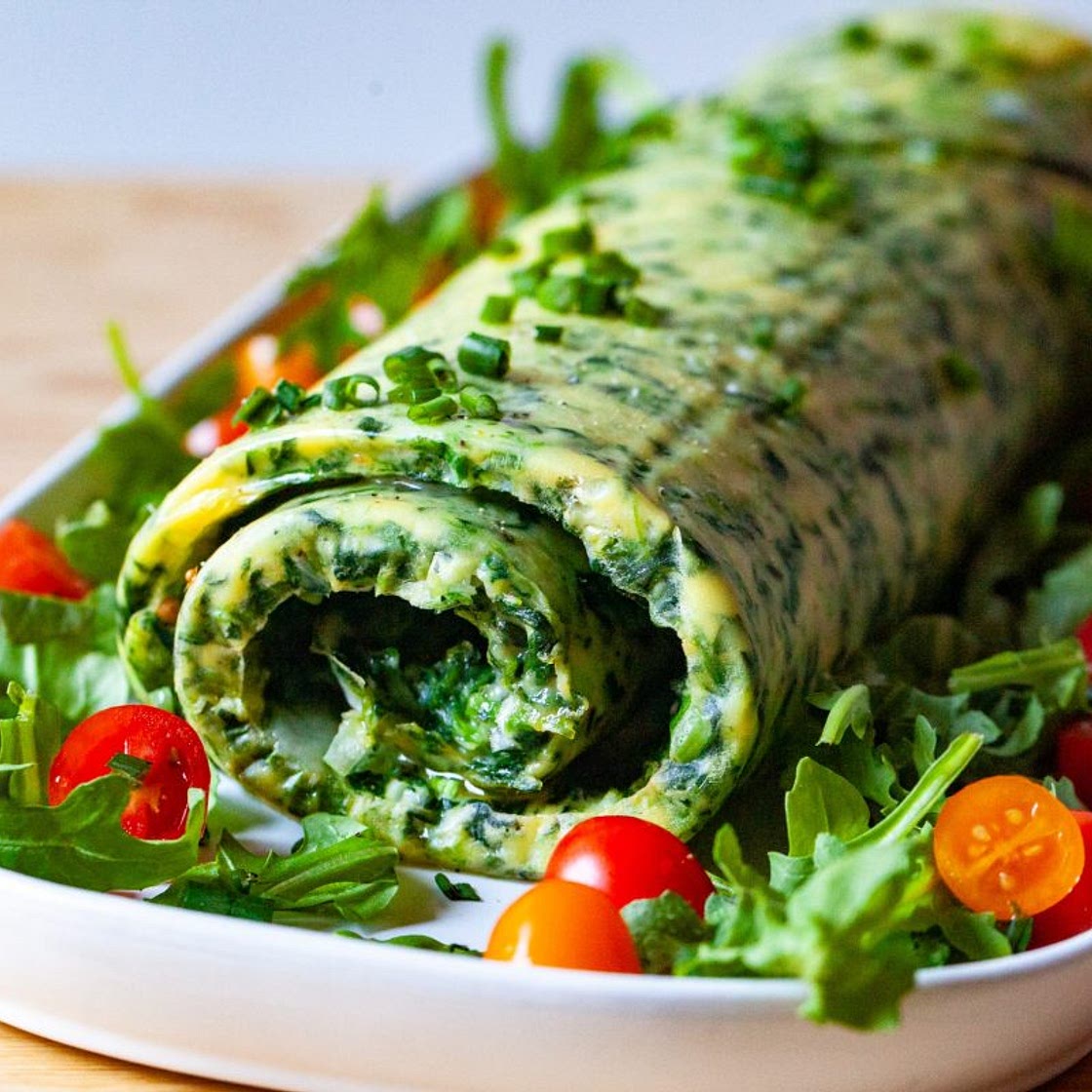 Rolled Spinach Omelet