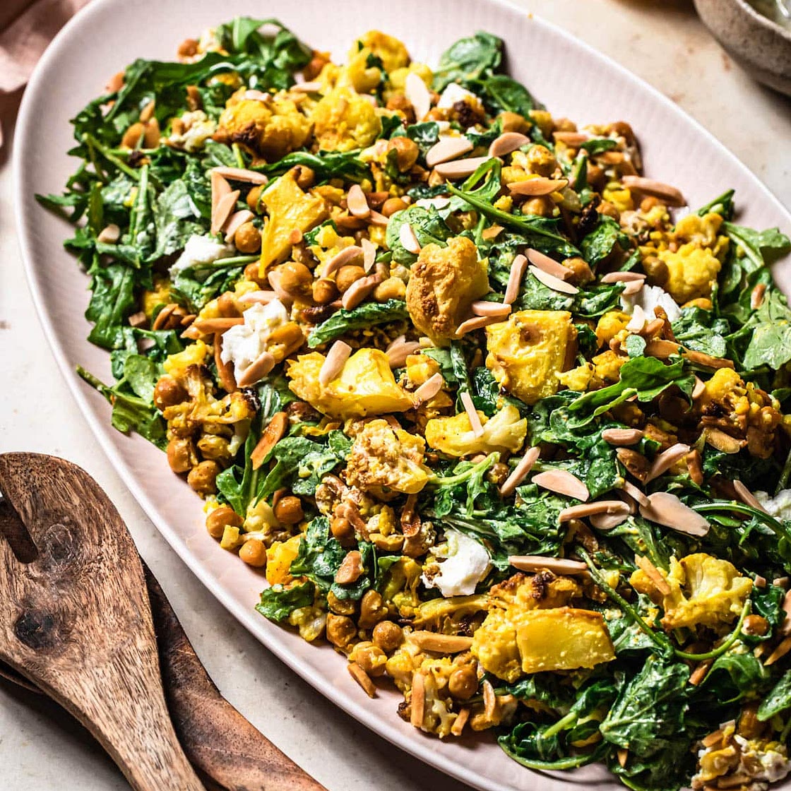Roasted Cauliflower Chickpea Salad