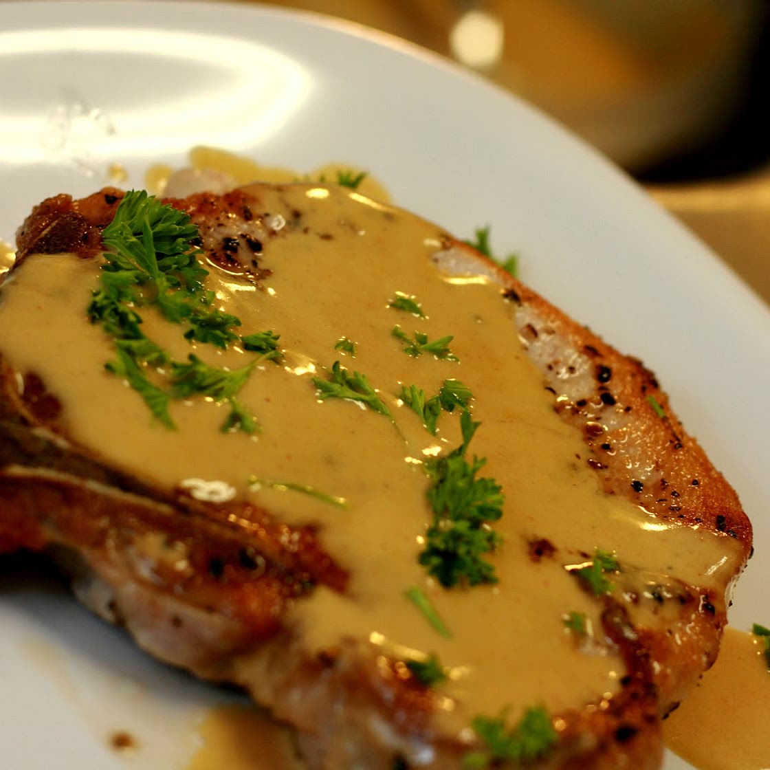 Pork Chops in Mustard Sauce (DASH Diet)