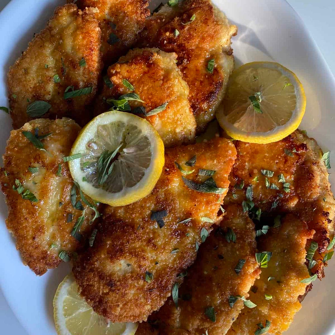 Parmesan Crusted Chicken with Lemon Garlic Butter Sauce