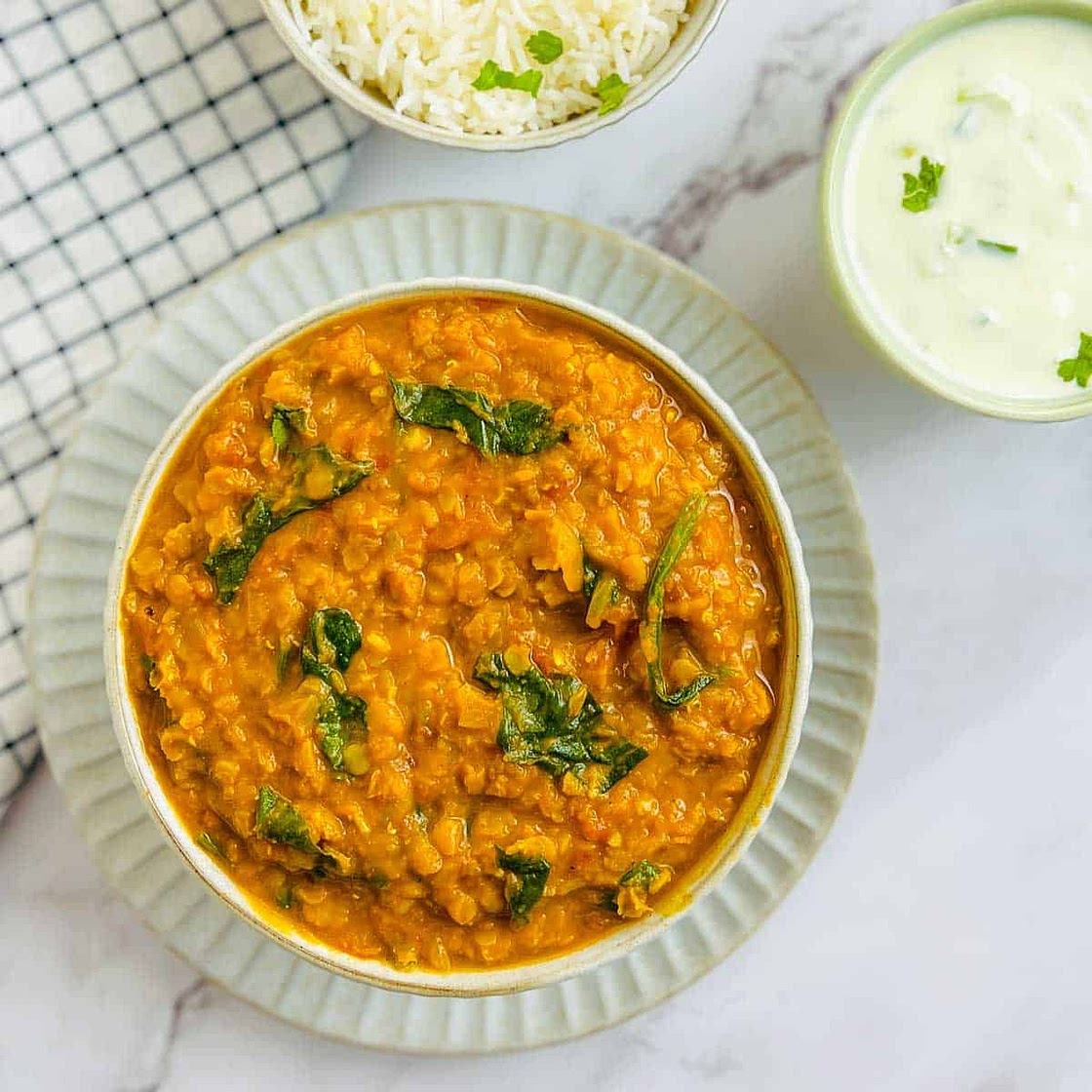 Red Lentil Dal with Spinach