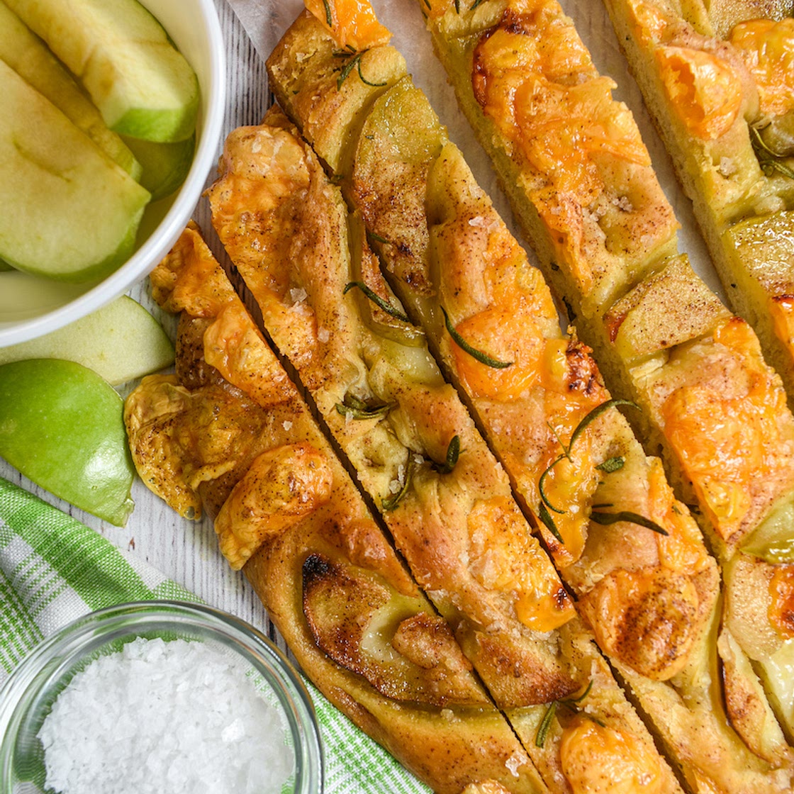 Apple, Cheddar and Rosemary Focaccia
