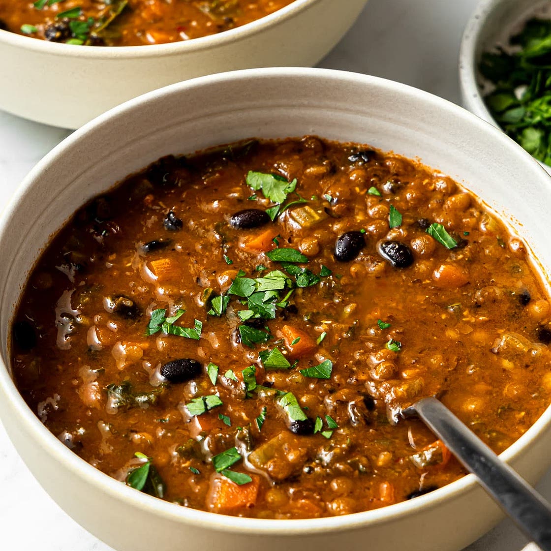 Black Bean and Lentil Soup