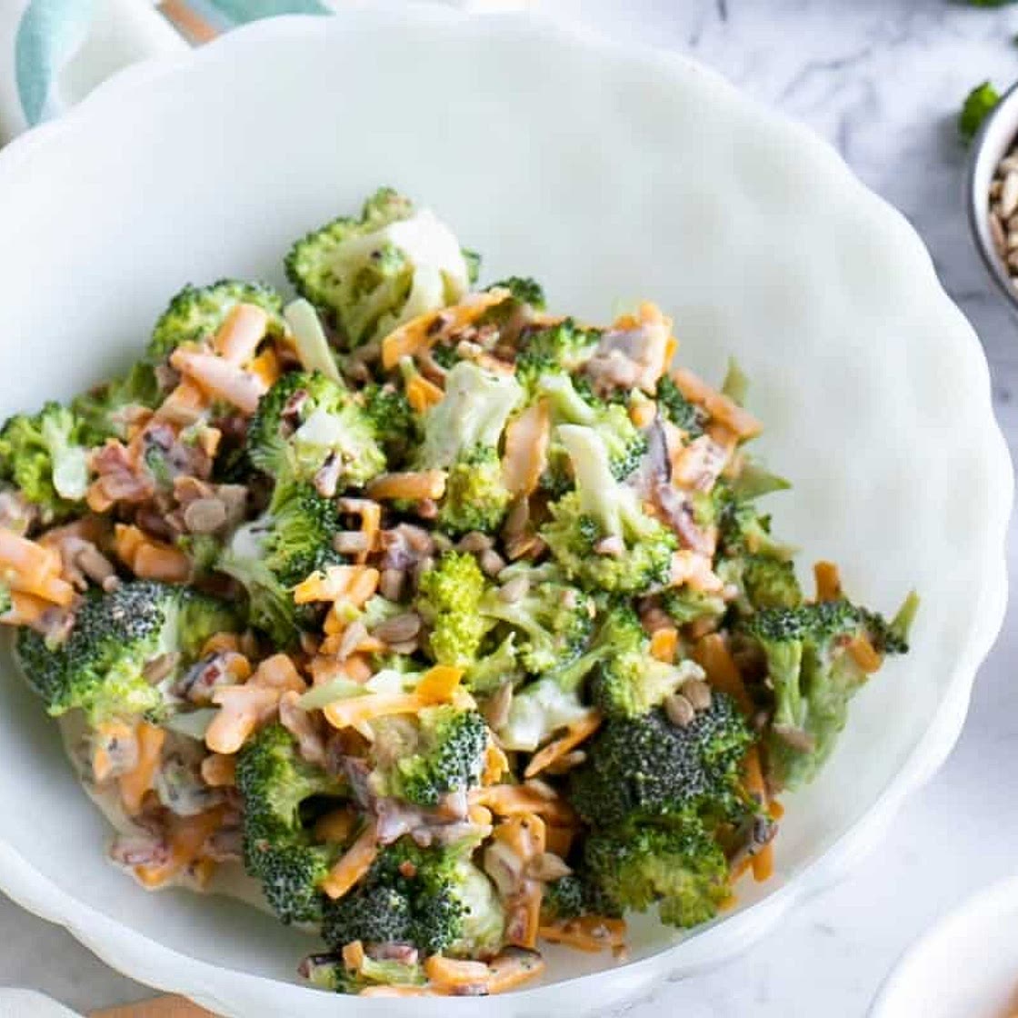 Keto Broccoli Salad with Cheese and Bacon