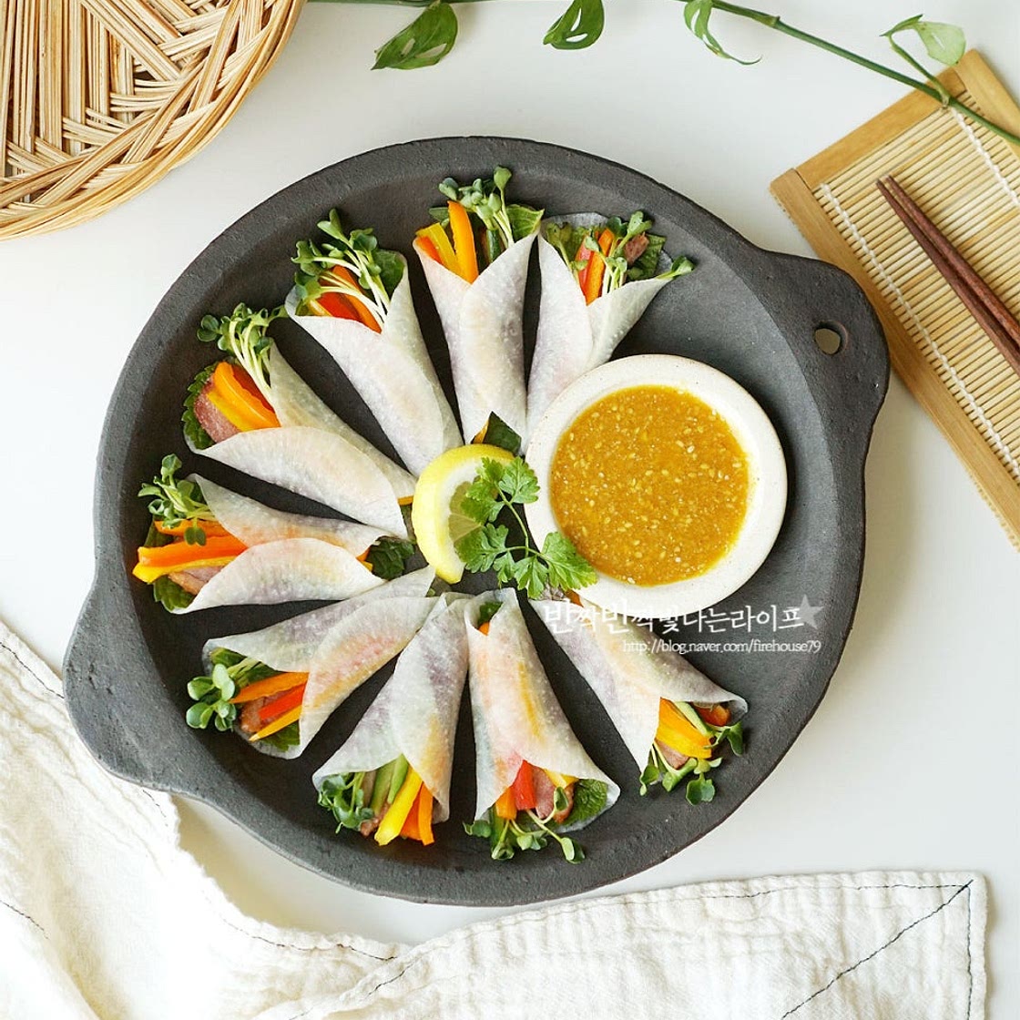 훈제오리 무쌈말이 겨자소스 만드는 법 쌈무말이 쌈무요리