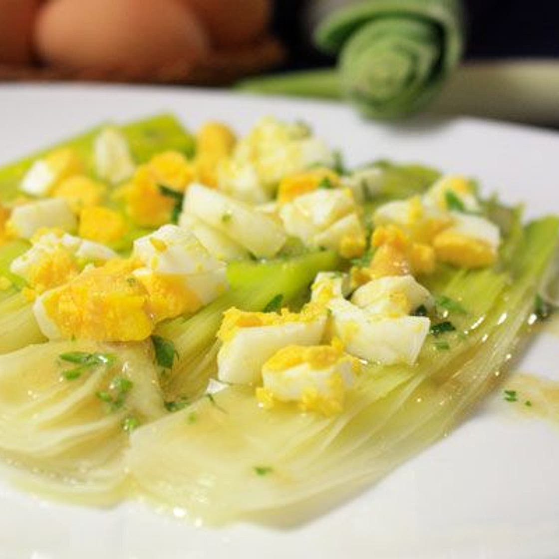 Porri alla vinaigrette al vapore