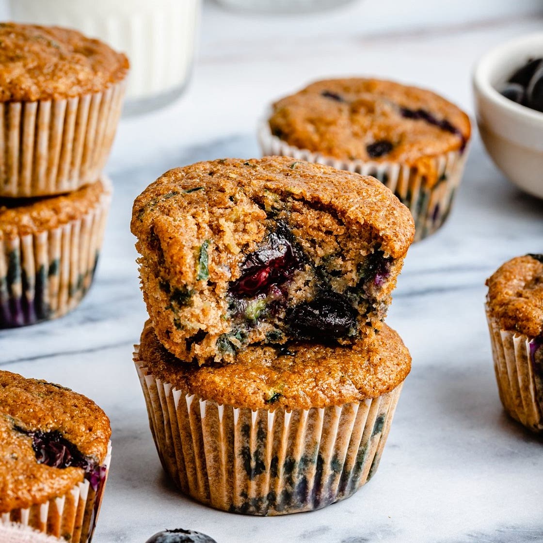 Good Morning Healthy Blueberry Zucchini Muffins