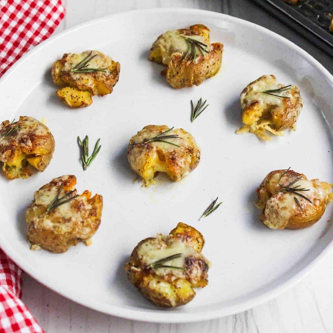 Air Fryer Smashed Potatoes with Cheese