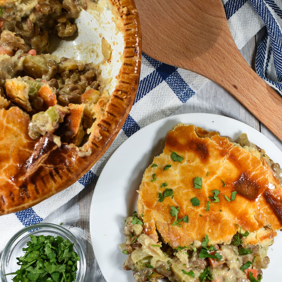 Meatless Pot Pie with Lentils
