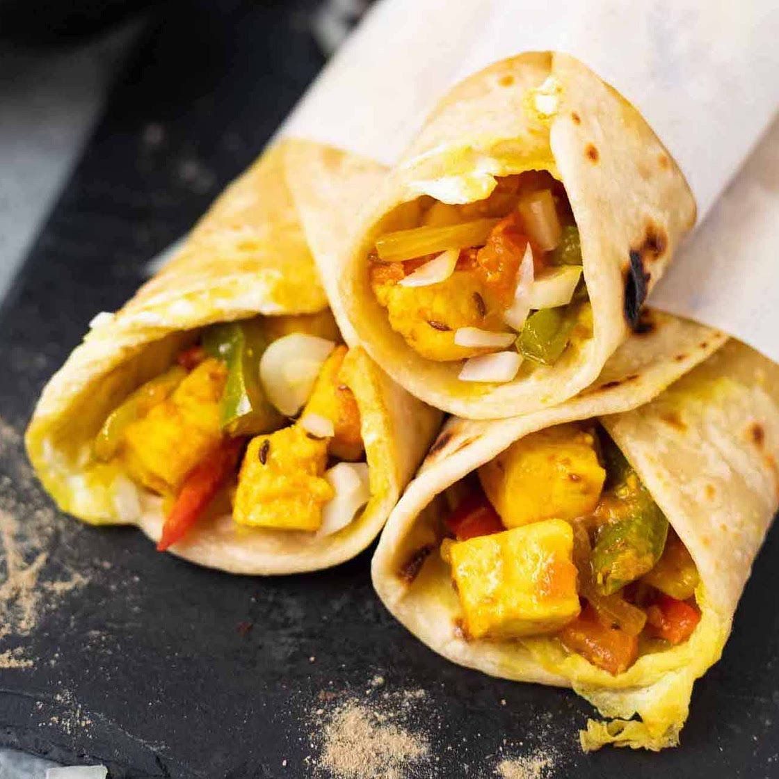 Easy Paneer Frankie (Paneer Kathi Roll)