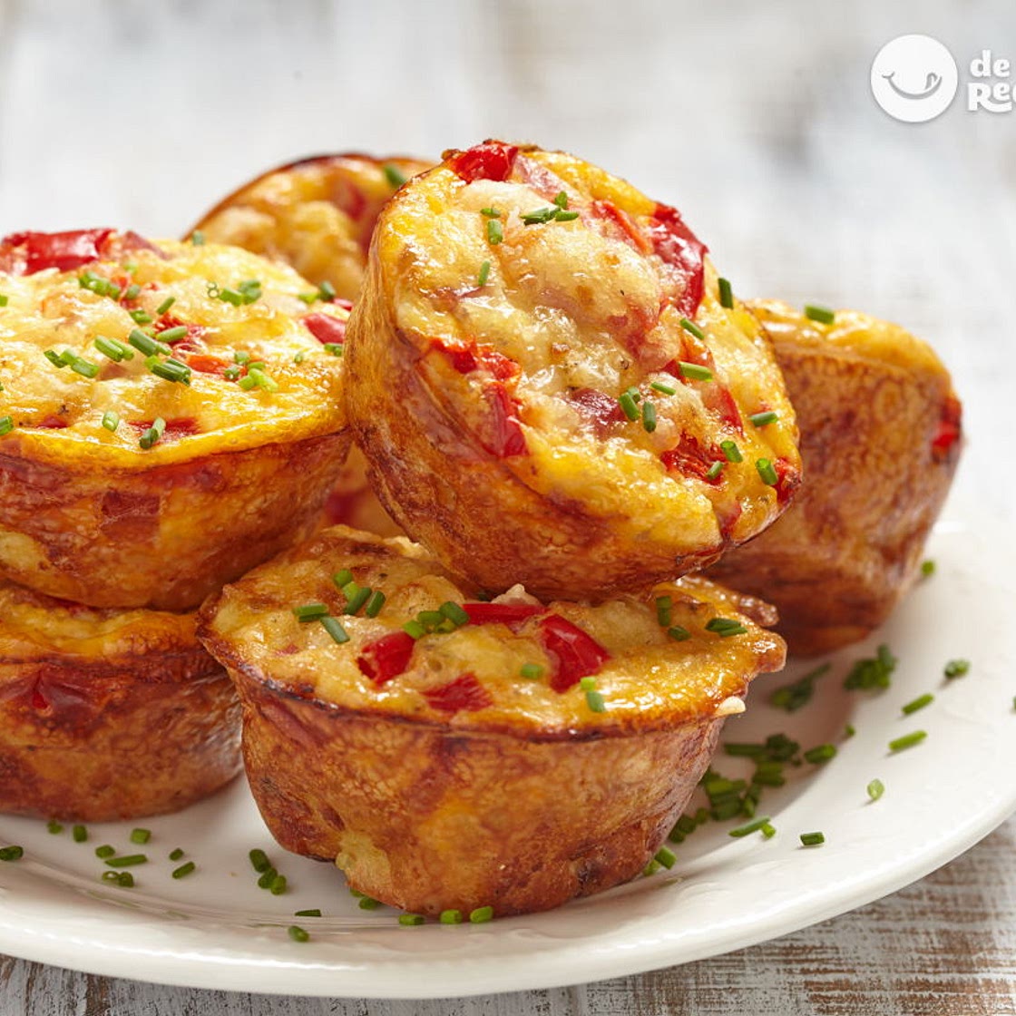 Magdalenas de queso de cabra y tomate