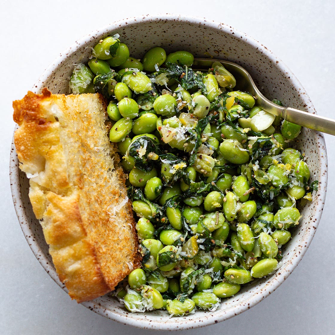Edamame Salad with Parmesan, Basil & Mint