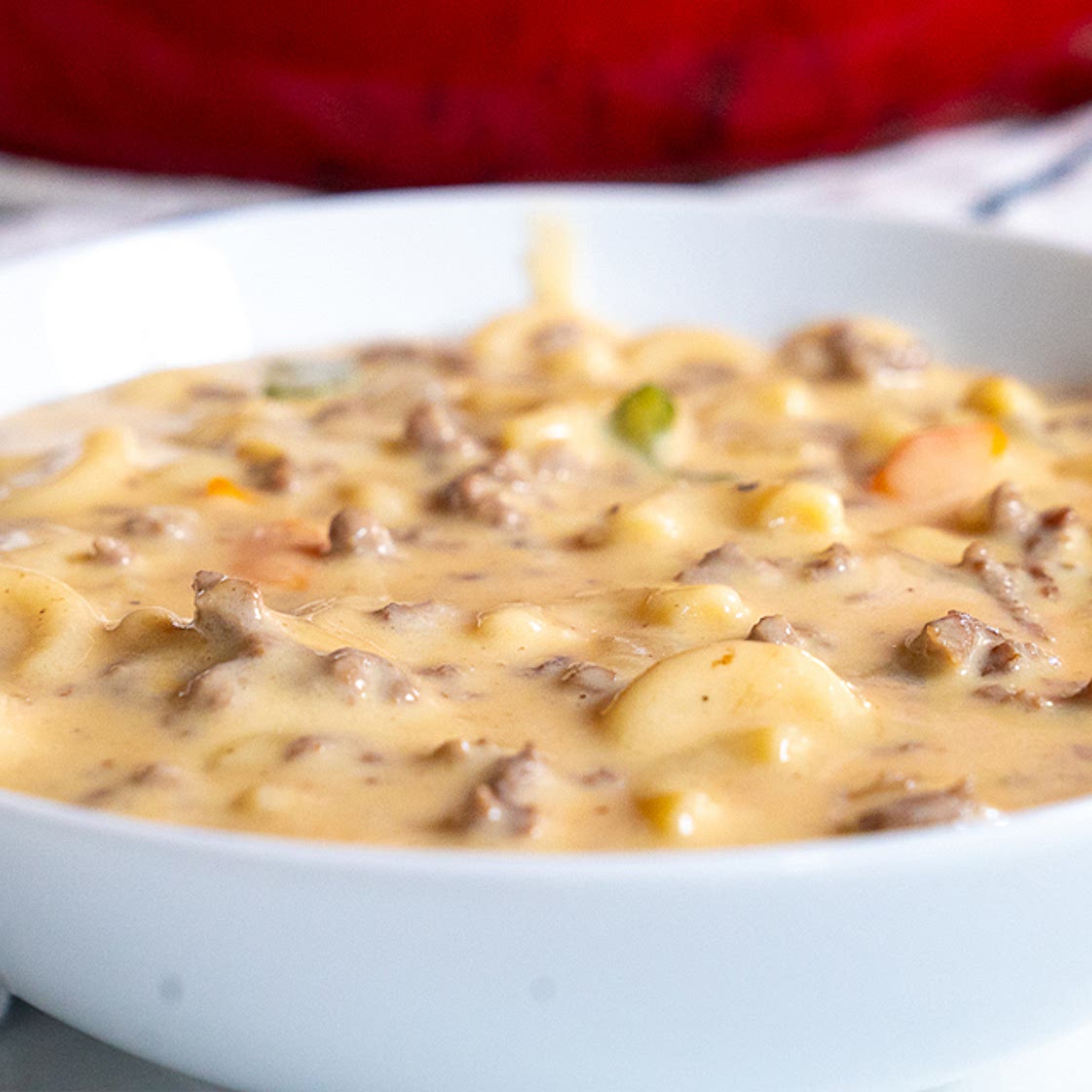Cheeseburger Macaroni Soup