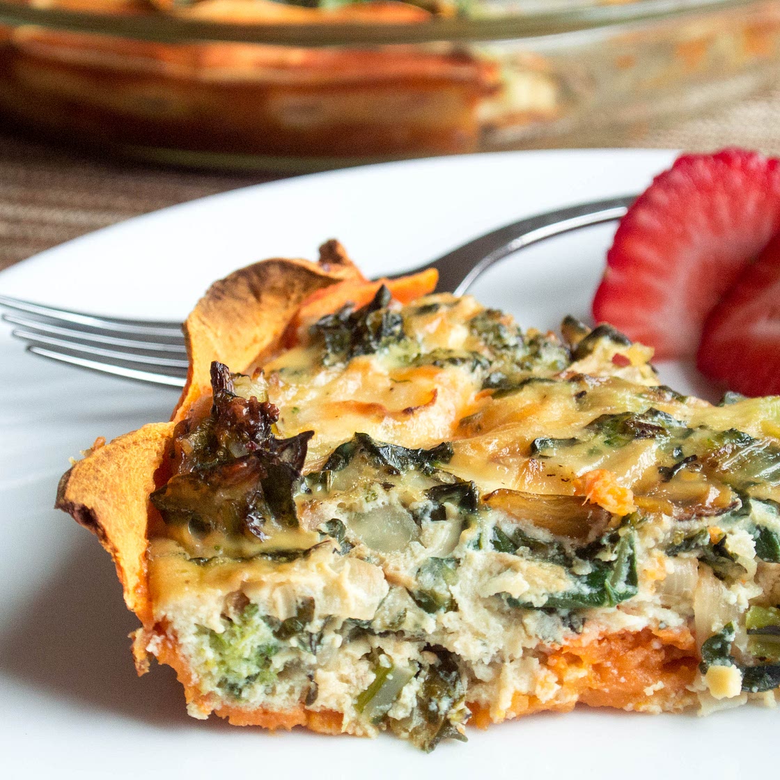 Kale and Egg Quiche with Sweet Potato "Crust"