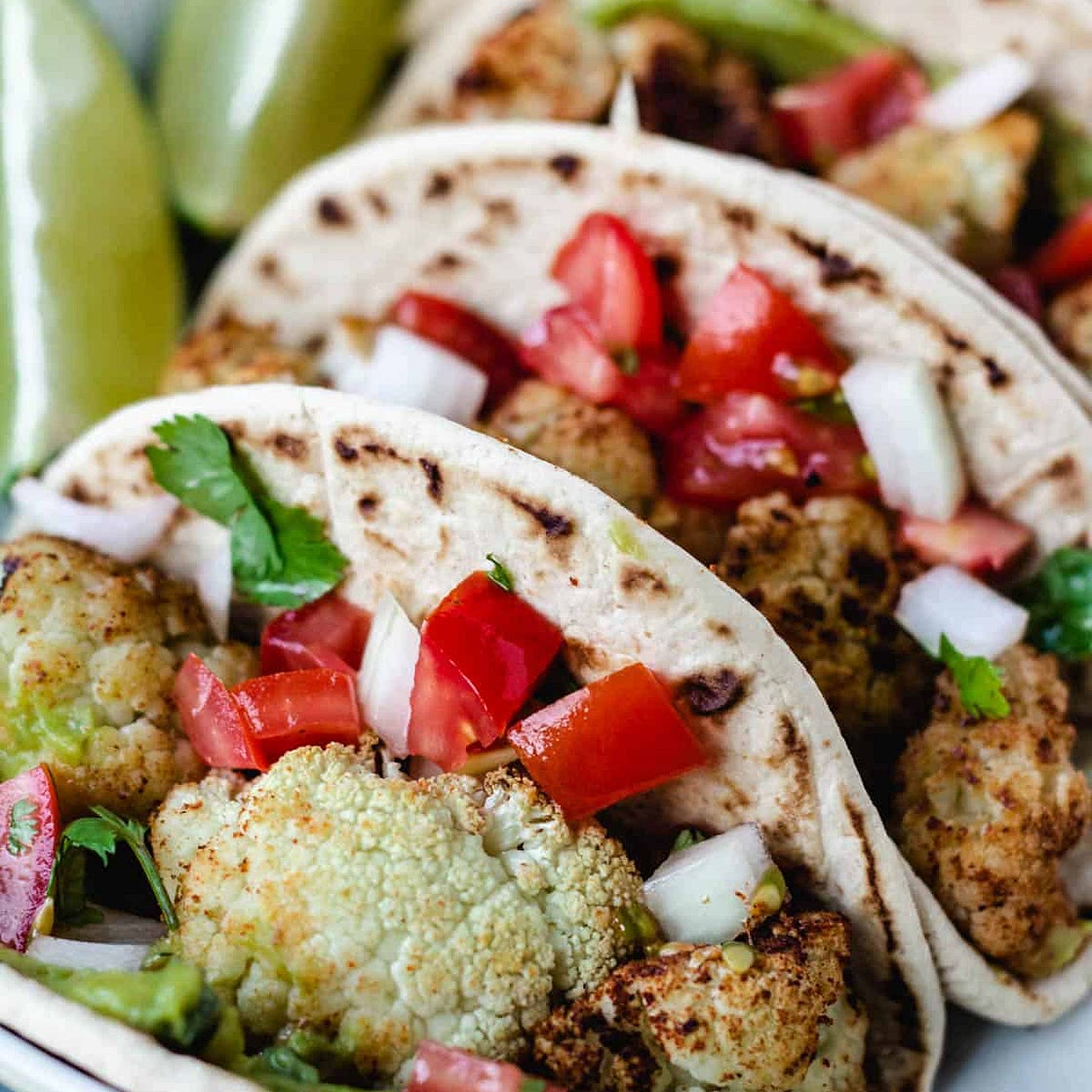 Roasted Cauliflower Tacos with Pico de Gallo