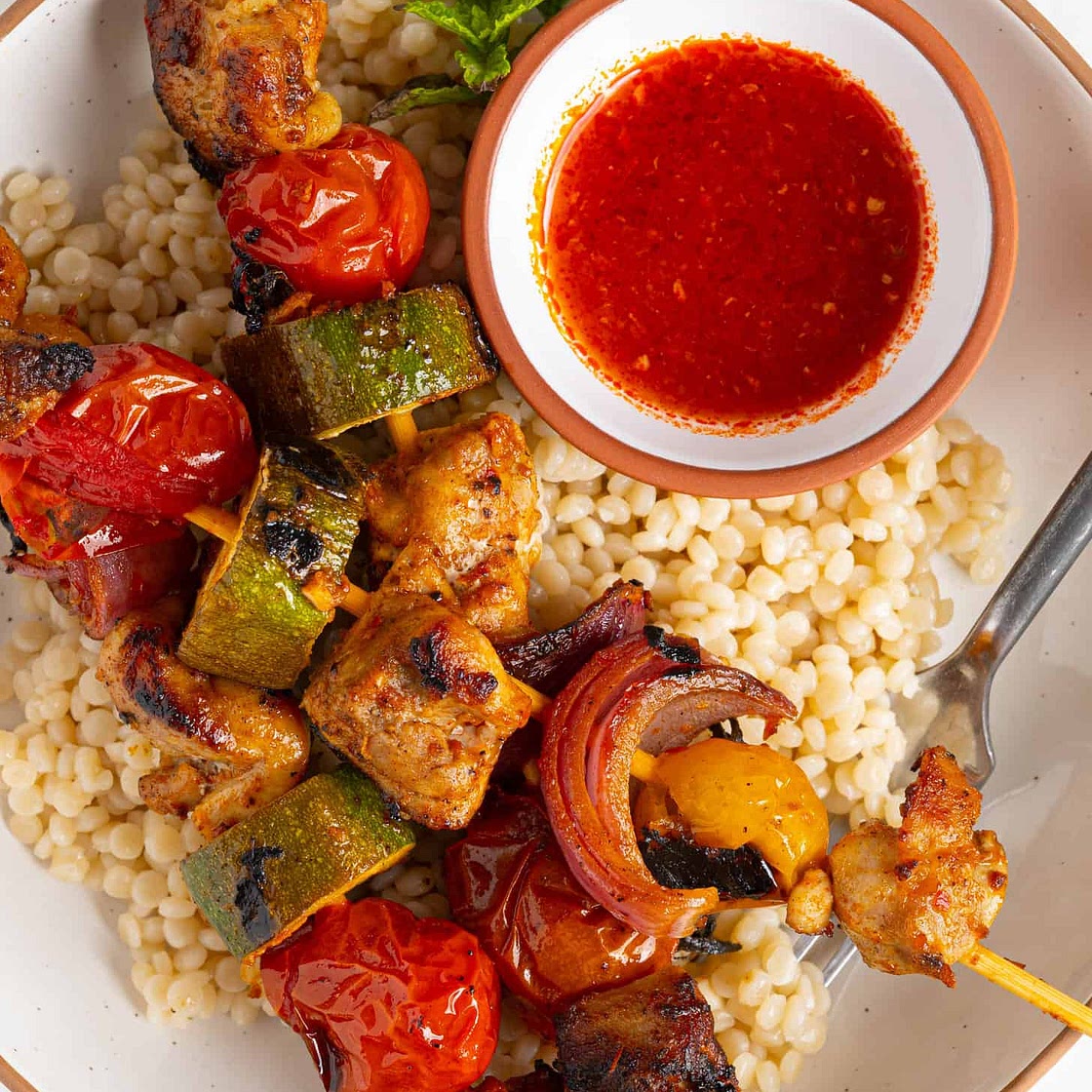 30 Minute Harissa Chicken Skewers