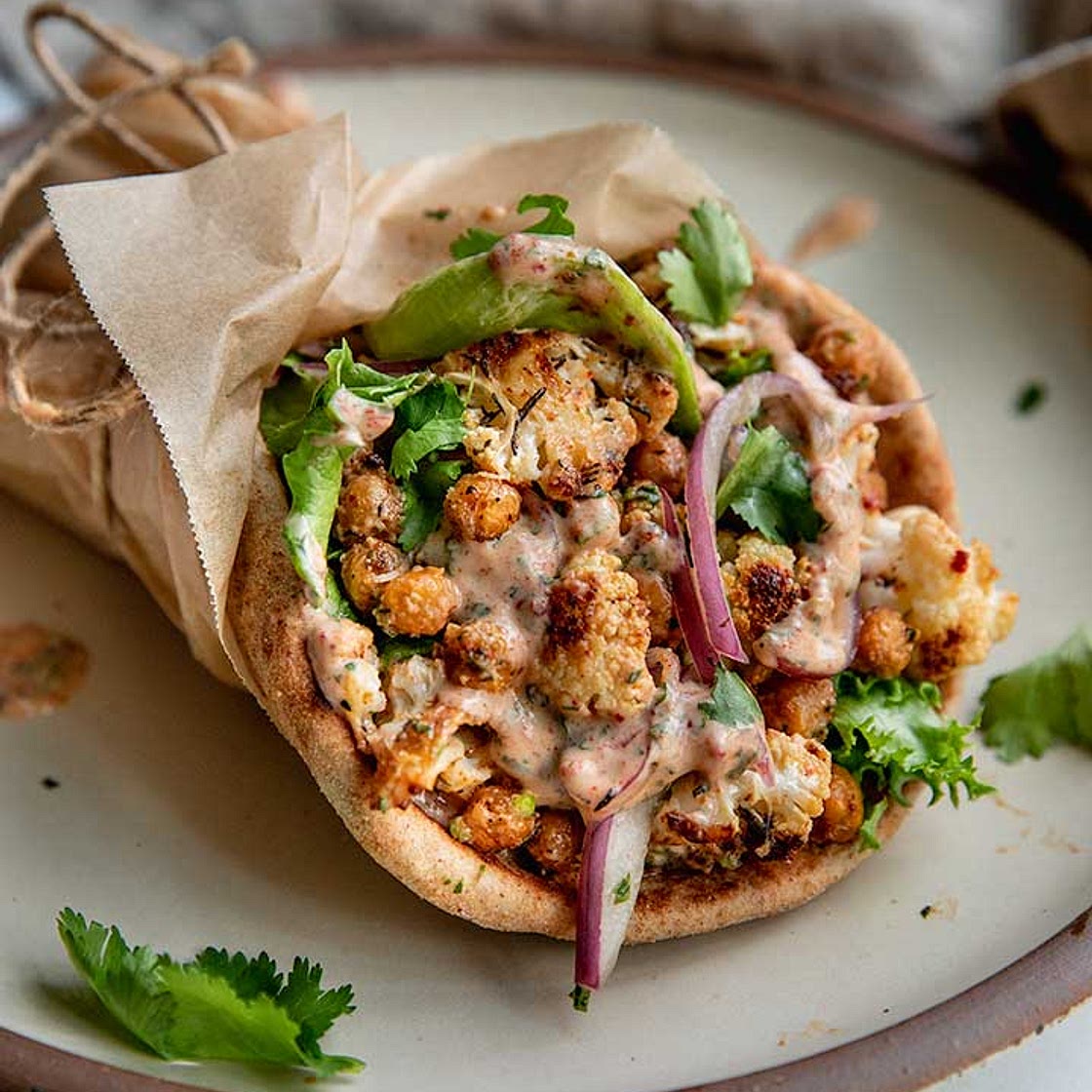 Chili Lime Chickpea Cauliflower Wrap