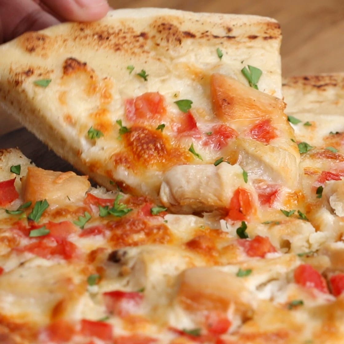 Chicken Alfredo Pizza Recipe by Tasty