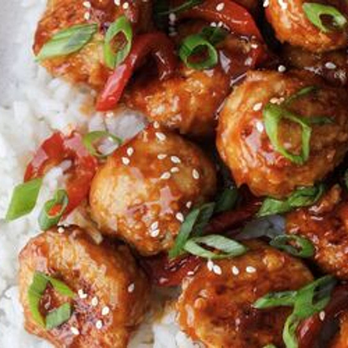 No Fry Chinese Orange Chicken Meatballs