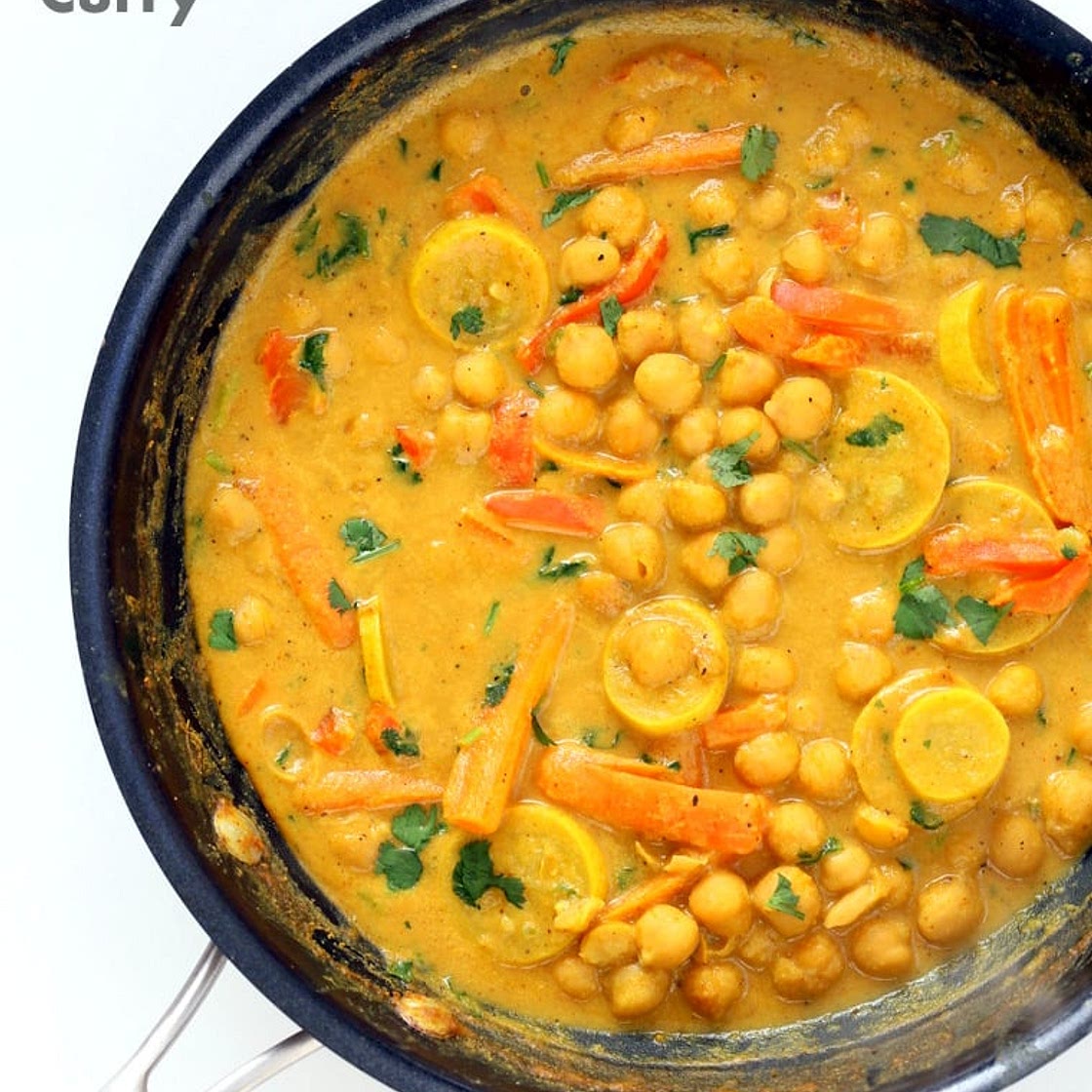 Chickpeas in Turmeric Peanut Butter Curry Recipe 1 Pot