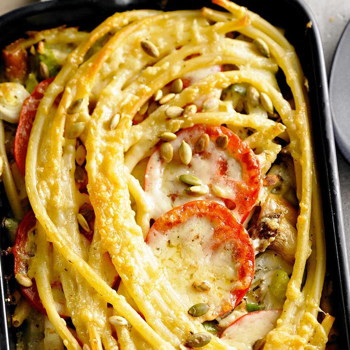 Makkaroni-Auflauf mit Pilzen