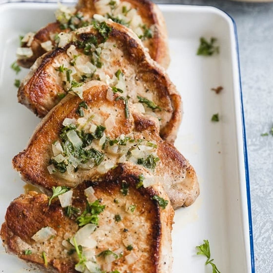 Pork Chops with Dijon Herb Sauce