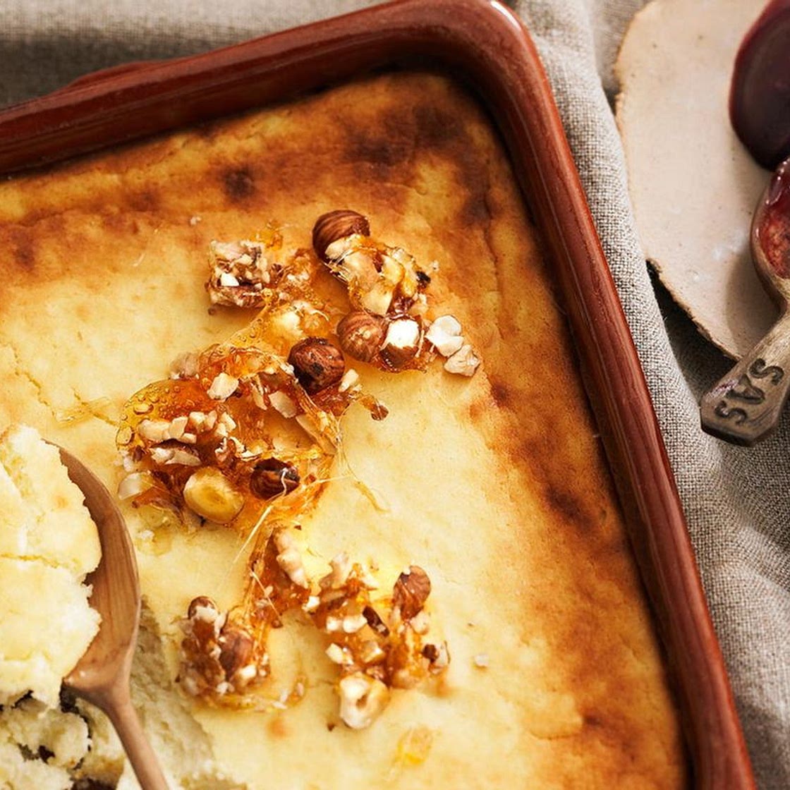 Quarkauflauf mit Chili-Pflaumensoße