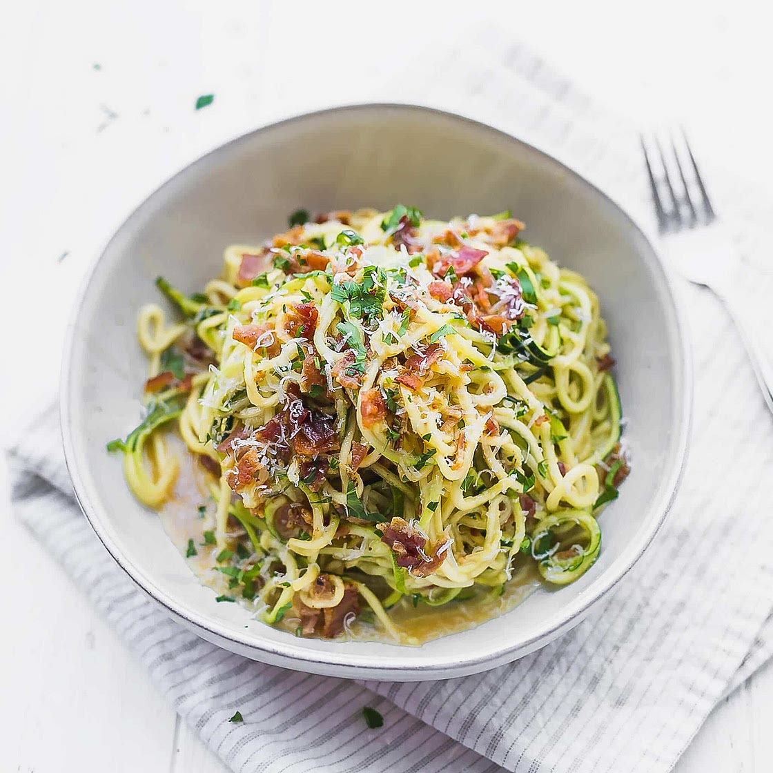 Low-Carb Zucchini Carbonara