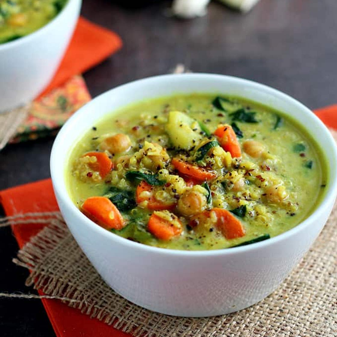 Chickpea & Vegetable Coconut Curry Soup