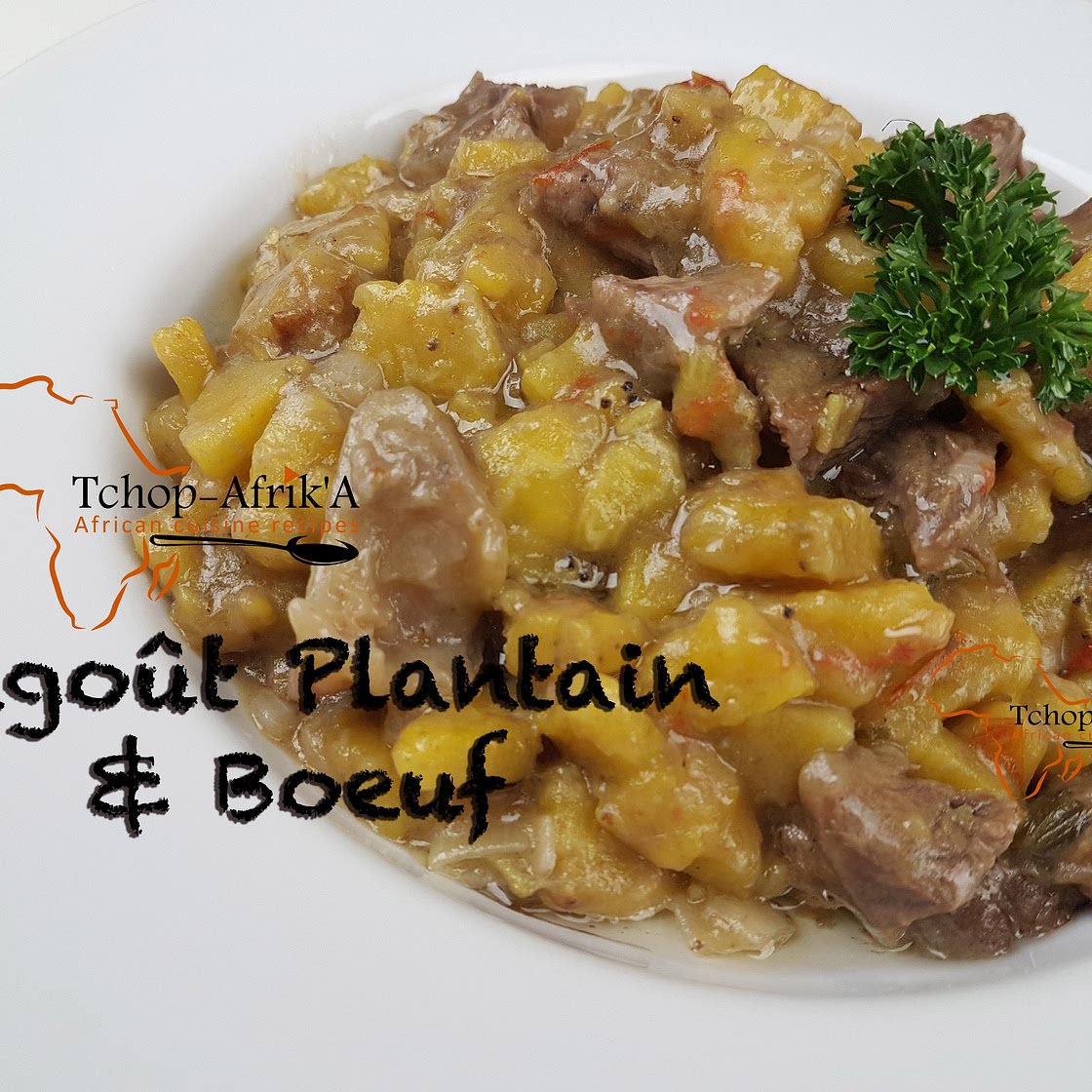 Ragoût de plantain et Boeuf