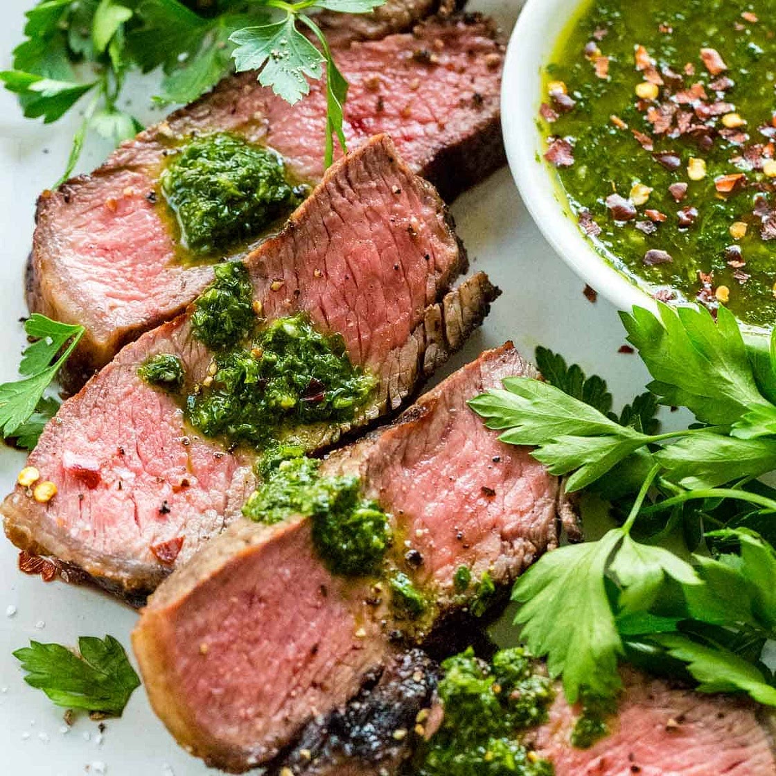 New York Strip Steak with Chimichurri Sauce