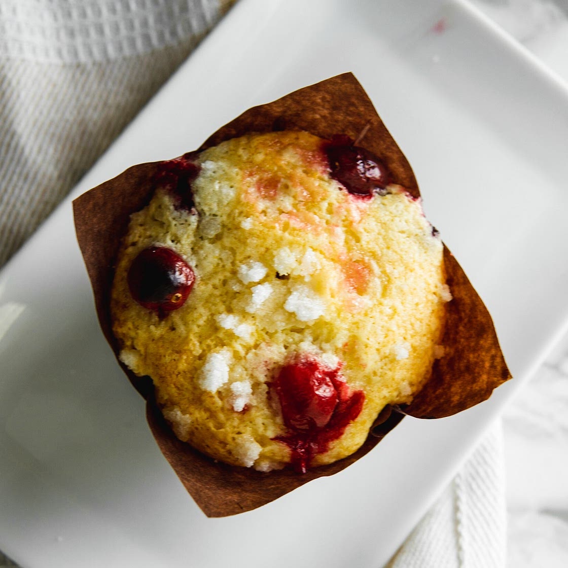 The BEST Lemon Cranberry Muffins