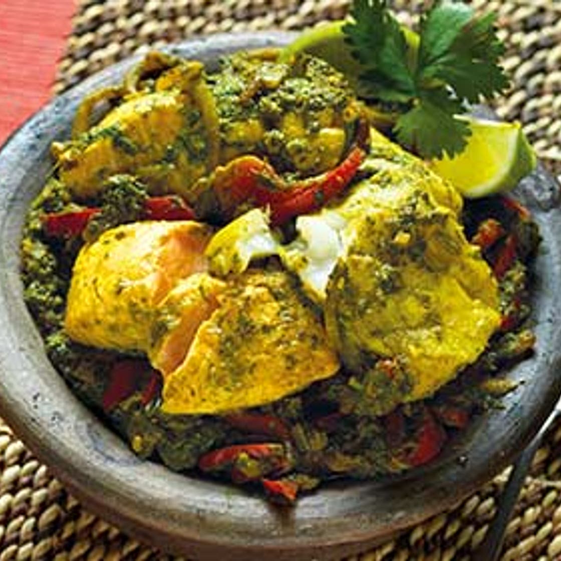Green masala fish curry