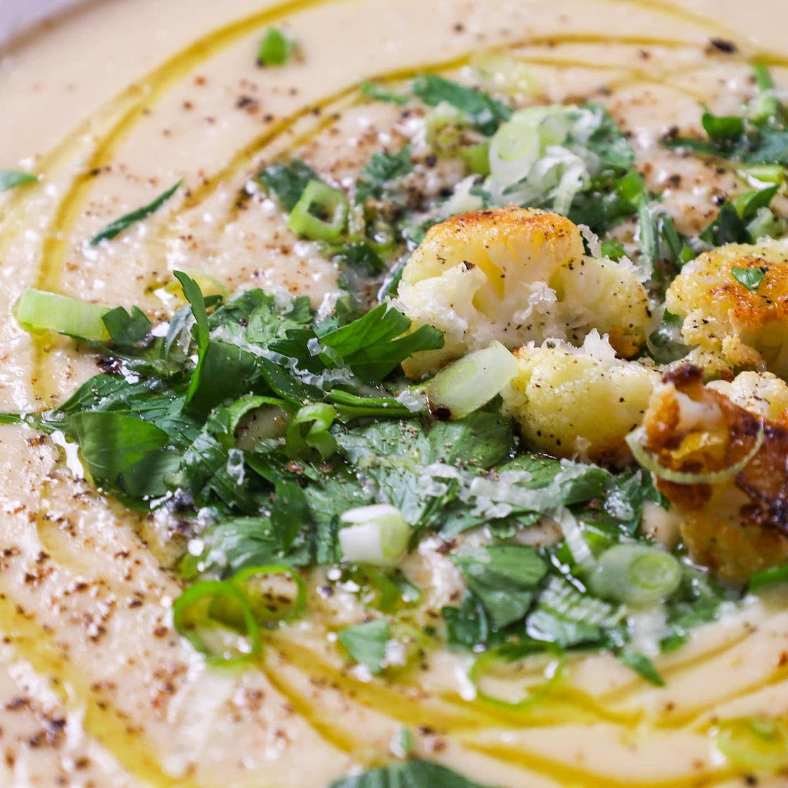 Cauliflower Leek & Cheddar Soup