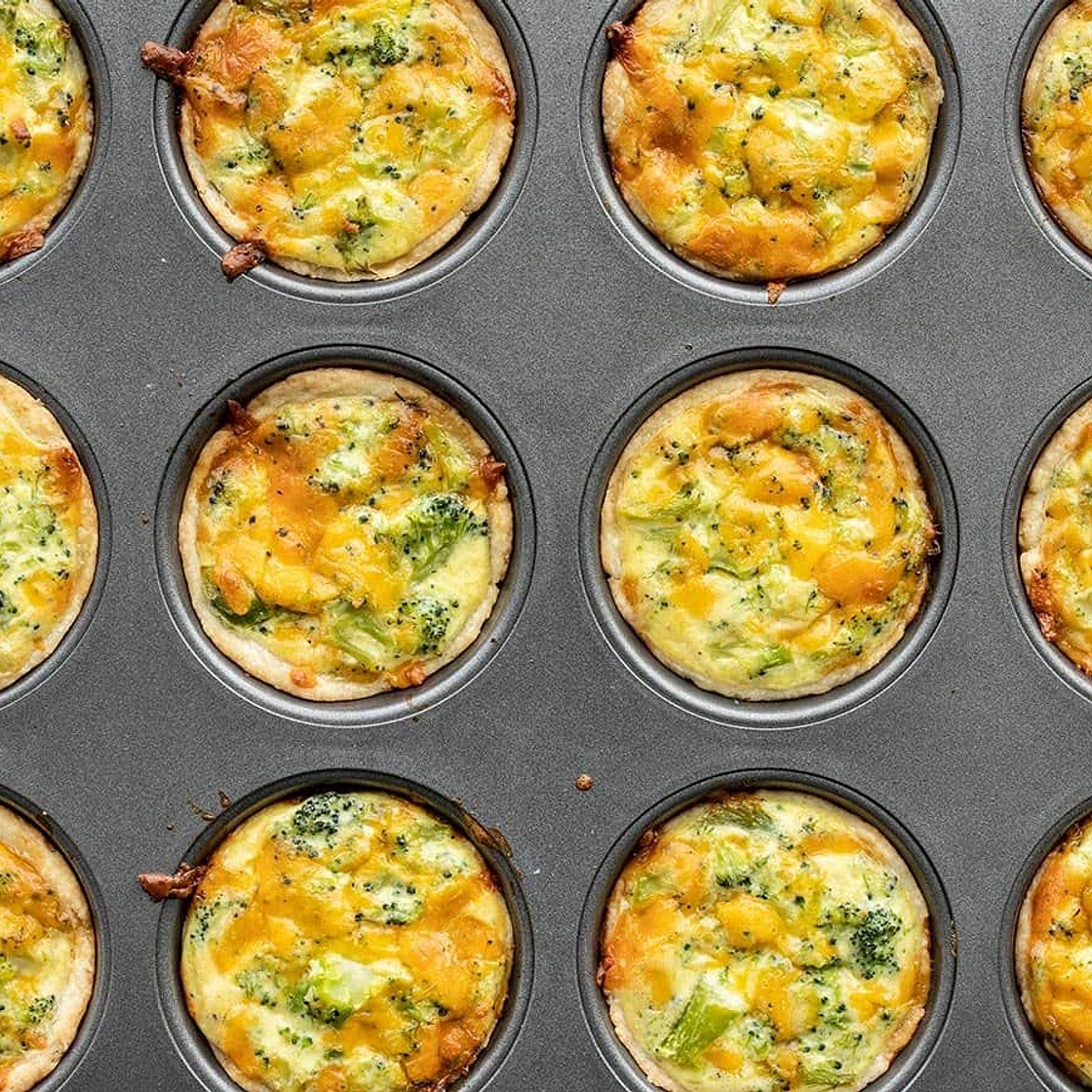 Mini Broccoli Cheddar Quiches