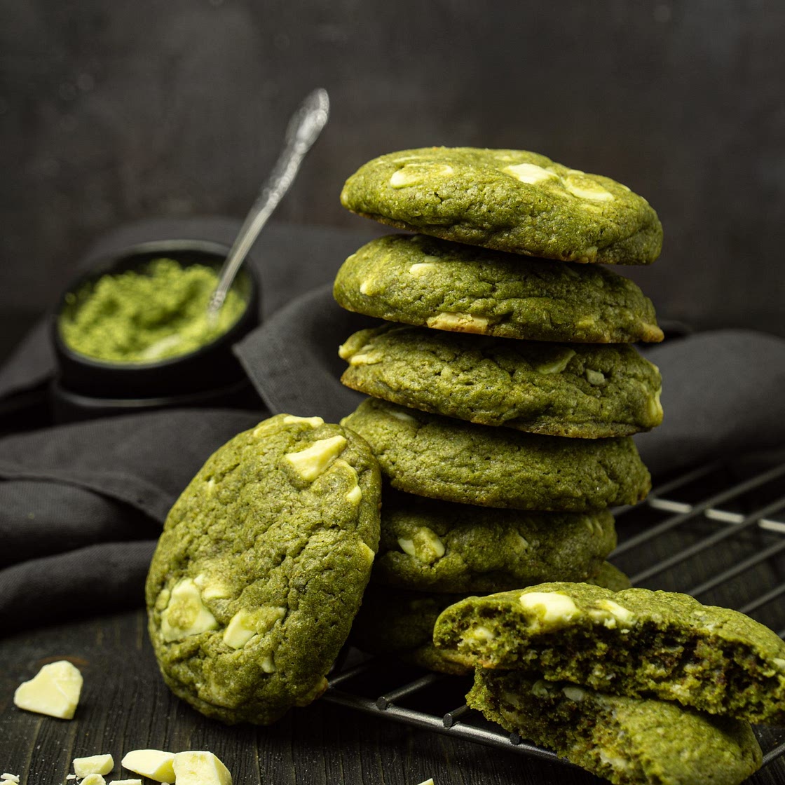 Matcha White Chocolate Chip Cookies