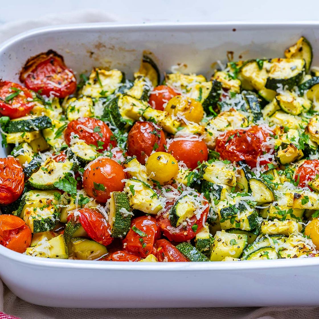Garlicky Parmesan Zucchini Bake