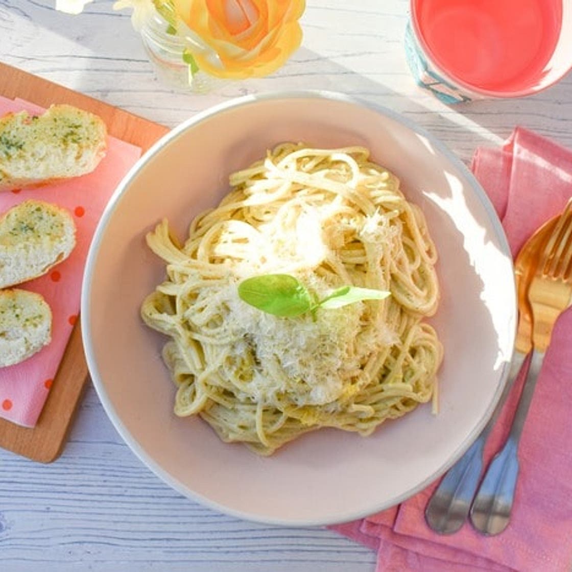 Creamy Lemon Basil Spaghetti