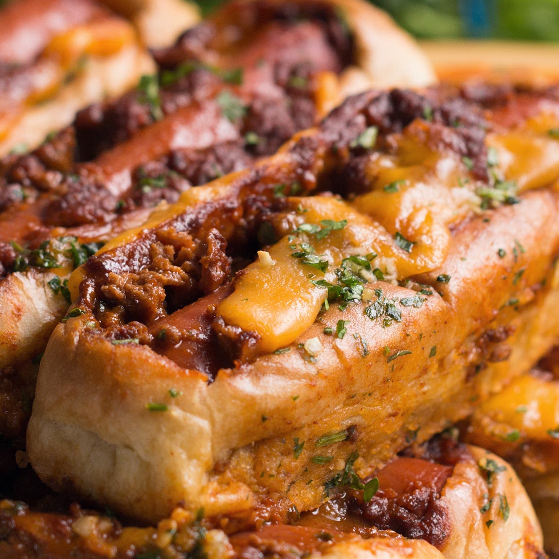 Chili Cheese Dog Boats Recipe by Tasty