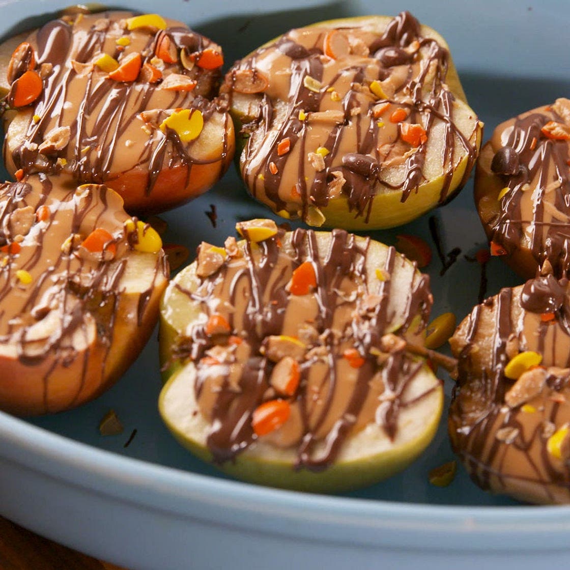 Peanut Butter Stuffed Apples