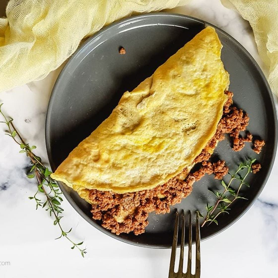 Mushroom or Ground Beef Stuffed Omelettes