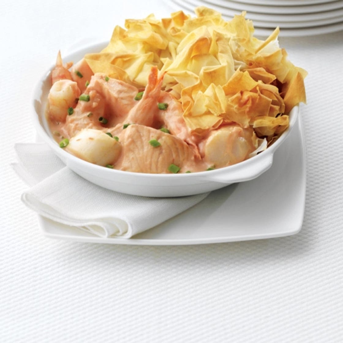 Phyllo-Topped Seafood Pie