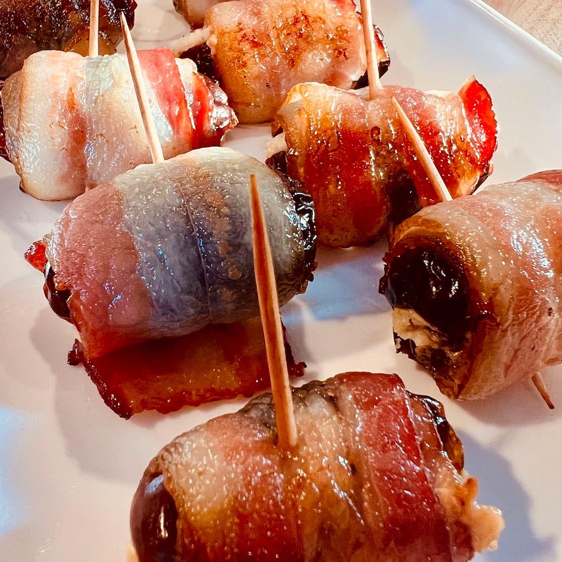Bacon Wrapped Dates with Boursin Cheese