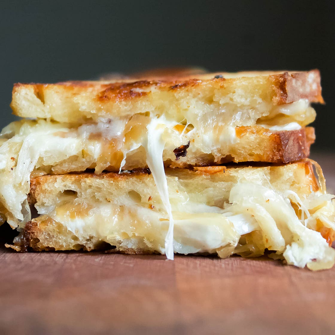 caramelized onion, havarti + mozzarella grilled cheese