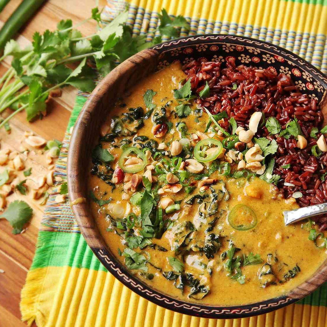 Vegan Peanut, Sweet Potato, and Kale Soup With Coconut Recipe
