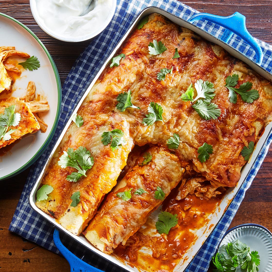 Weeknight Tex-Mex Chicken Enchiladas