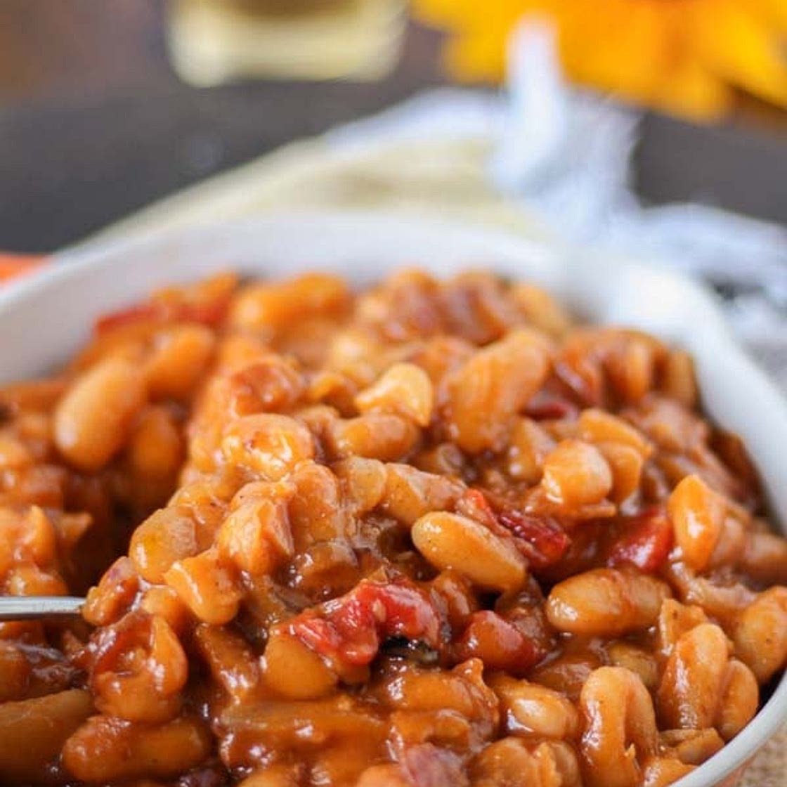 Maple Molasses Baked Beans with Bacon