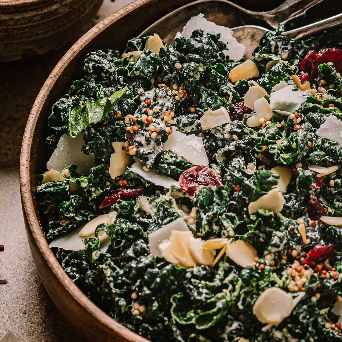 The Ultimate Kale Salad with Tahini Lemon Dressing